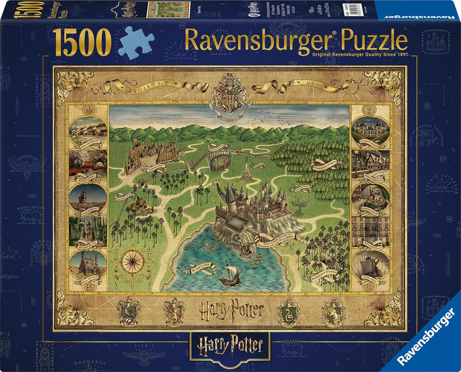 Ravensburger Puslespil 12000720 - Hogwarts Kort - 1500 brikkers puslespil til voksne og børn 14+ Harry Potter Fan Merchandise Puslespil Naty Shop