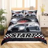 Jungen Cartoon Auto Sengetøj Sæt 135X200,Kinder Bau Fahrzeuge Tröster Abdeckung Für Kind Kleinkind Teens,Dinosaurier Bettbezug,Traktor Maschinerie Bagger Bettdecke Abdeckung,Lkw Autos Bedtuchen Naty Shop Multi 6 135*200+80*80*1