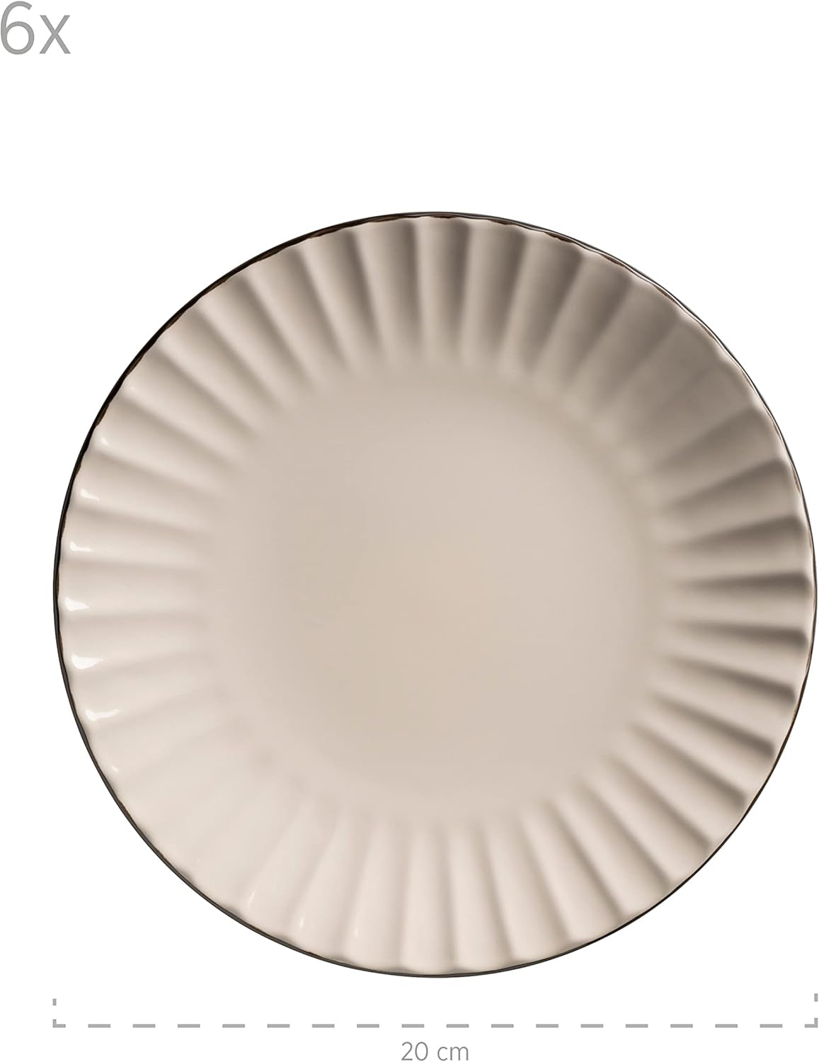 MÄSER 931967 Osita Retro Series 6-personers Wave-servicesæt, 18-delt rundt servisesæt, middagstallerkener, desserttallerkener og kornskåle, keramik, cremehvid