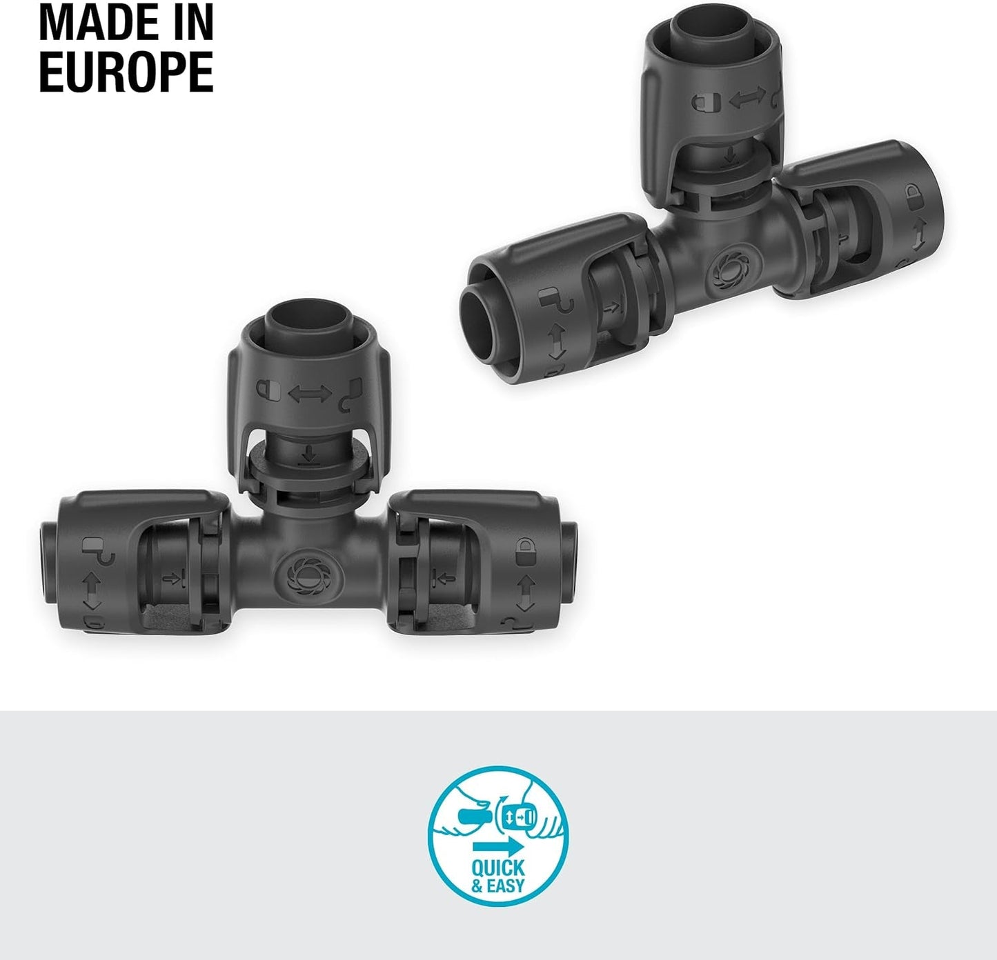 Gardena mikro-drypvandingssystem T-stykke 13 mm (1/2"): Konnektor til 13 mm foderrør, T-gren, automatisk kunstvanding, genanvendelig (13201-20)