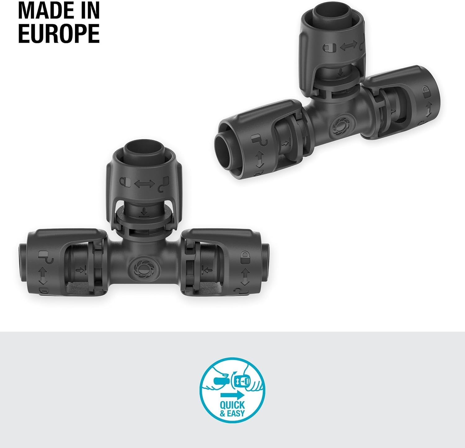Gardena mikro-drypvandingssystem T-stykke 13 mm (1/2"): Konnektor til 13 mm foderrør, T-gren, automatisk kunstvanding, genanvendelig (13201-20)