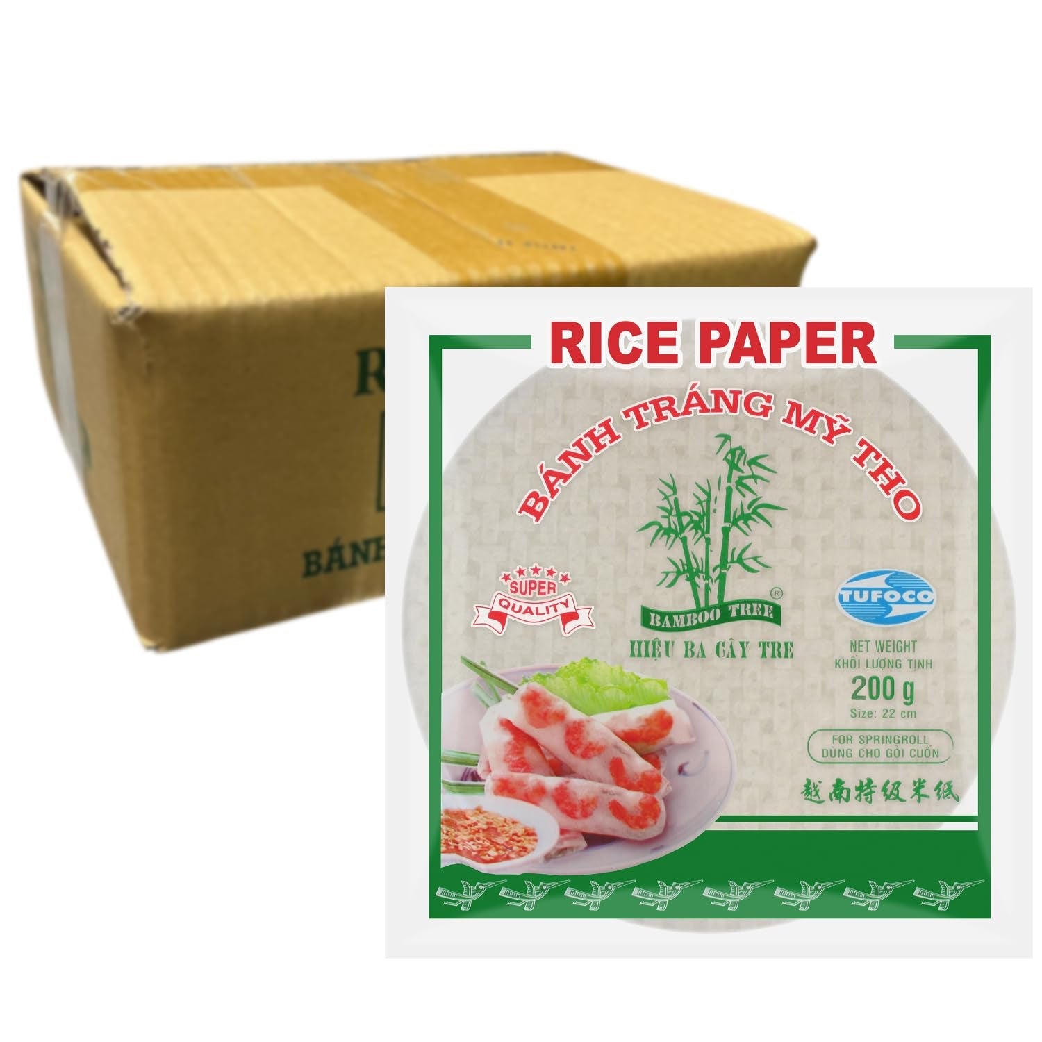 BAMBUTRÆ - Rispapir 22 cm. (Sommerruller) - 1 x 400 g