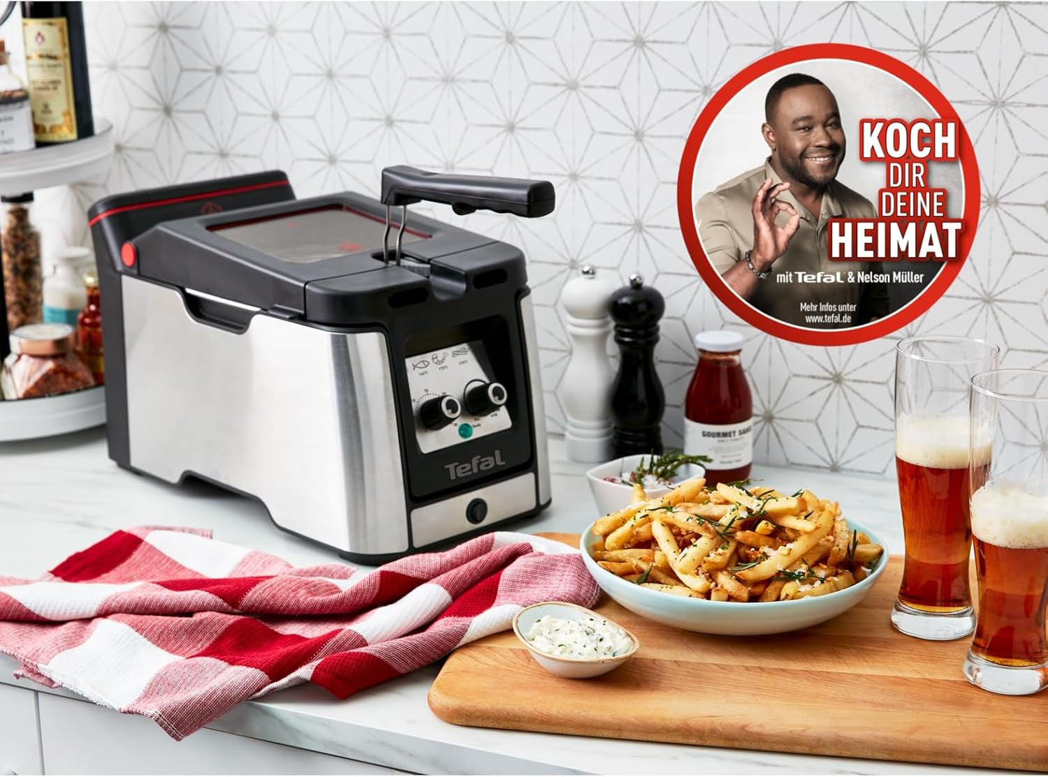 Tefal FR600D Clear Duo frituregryde, stegning med mindre røg og lugt, 1,2 kg kapacitet, termostat, timer, stort udsigtsvindue uden tåge Hvidevarer Naty Shop