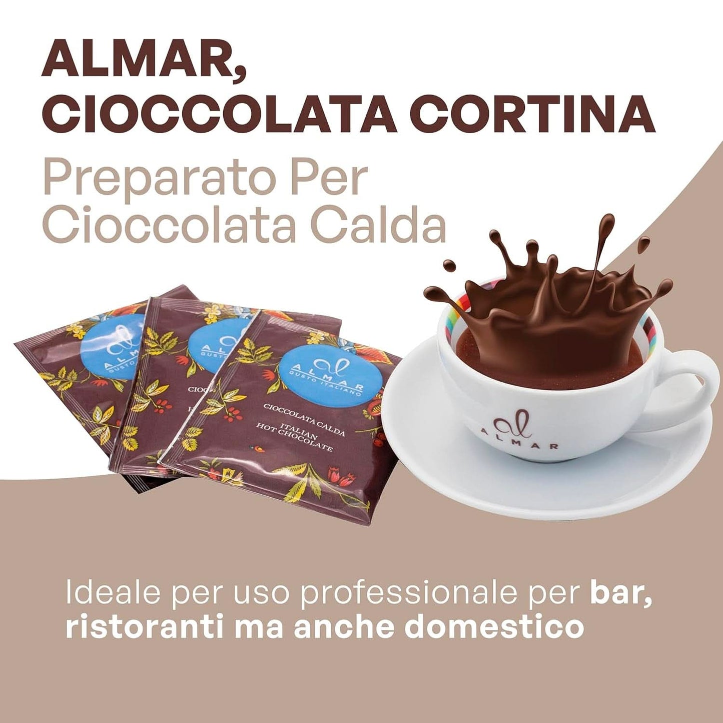 Italiensk varm chokolade Cortina TART BITTER CHOKOLADE, 15 poser X 30 gram Kakao og varm chokolade Naty Shop