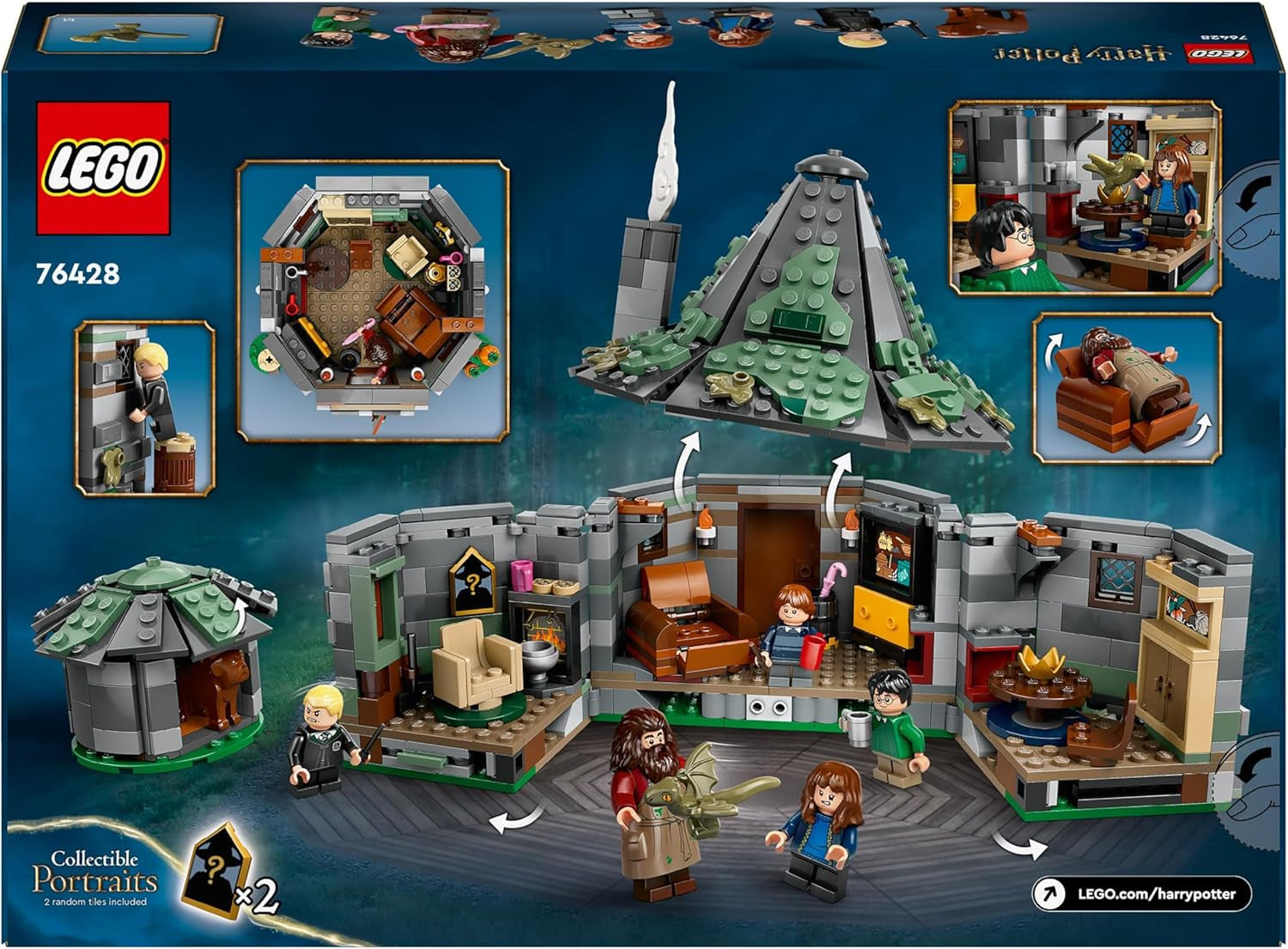 LEGO Harry Potter Hagrids hytte: Et uventet besøgssæt med 5 minifigurer og 2 dyrefigurer, gave til kvinder og mænd, magisk eventyrlegetøj, fantasisæt 76428 byggesæt Beuche den LEGO-Store