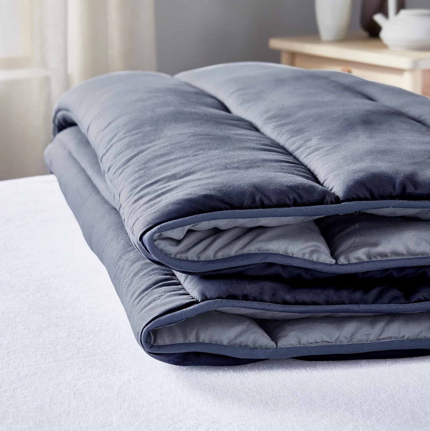 Pikolin Home - Vendbar quilt 300 G - Tofarvet nordisk fyld - Til seng 150 - Hyggelig, varm, åndbar, sennepsgul, 240 X 220 Cm Dyner og dyner Naty Shop