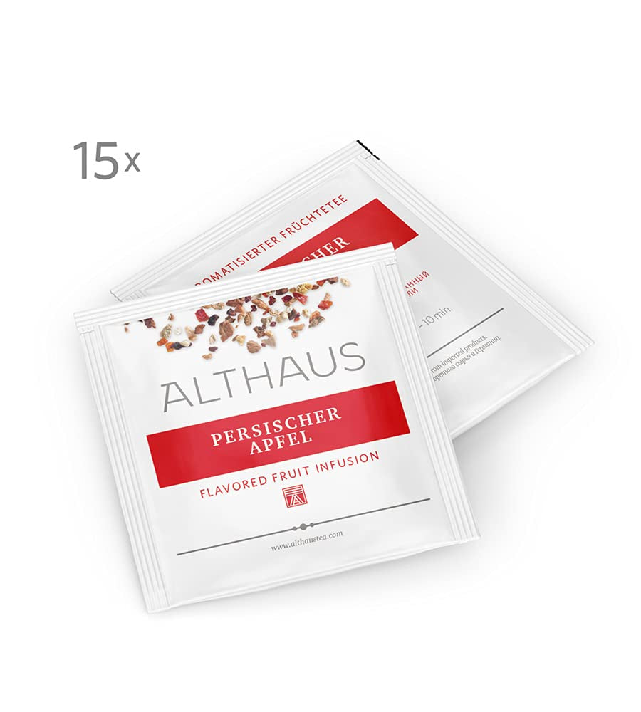 Althaus Tea PERSIAN ÆBLE ⋅ Frugtte i pyramideformede poser PYRA PACK ⋅ Frugtte smagt til med æblesmag ⋅ 15 X 2,75G