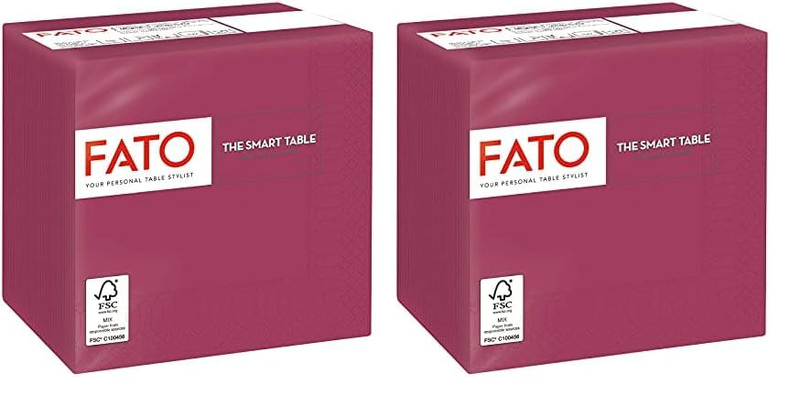 - Engangspapirservietter, ideelle til forretter og cocktails, pakke med 100 servietter, størrelse 24X24, 4-lags, 2-lags, Bordeaux-farve, 100 % rent cellulosepapir, Fsc-certificeret