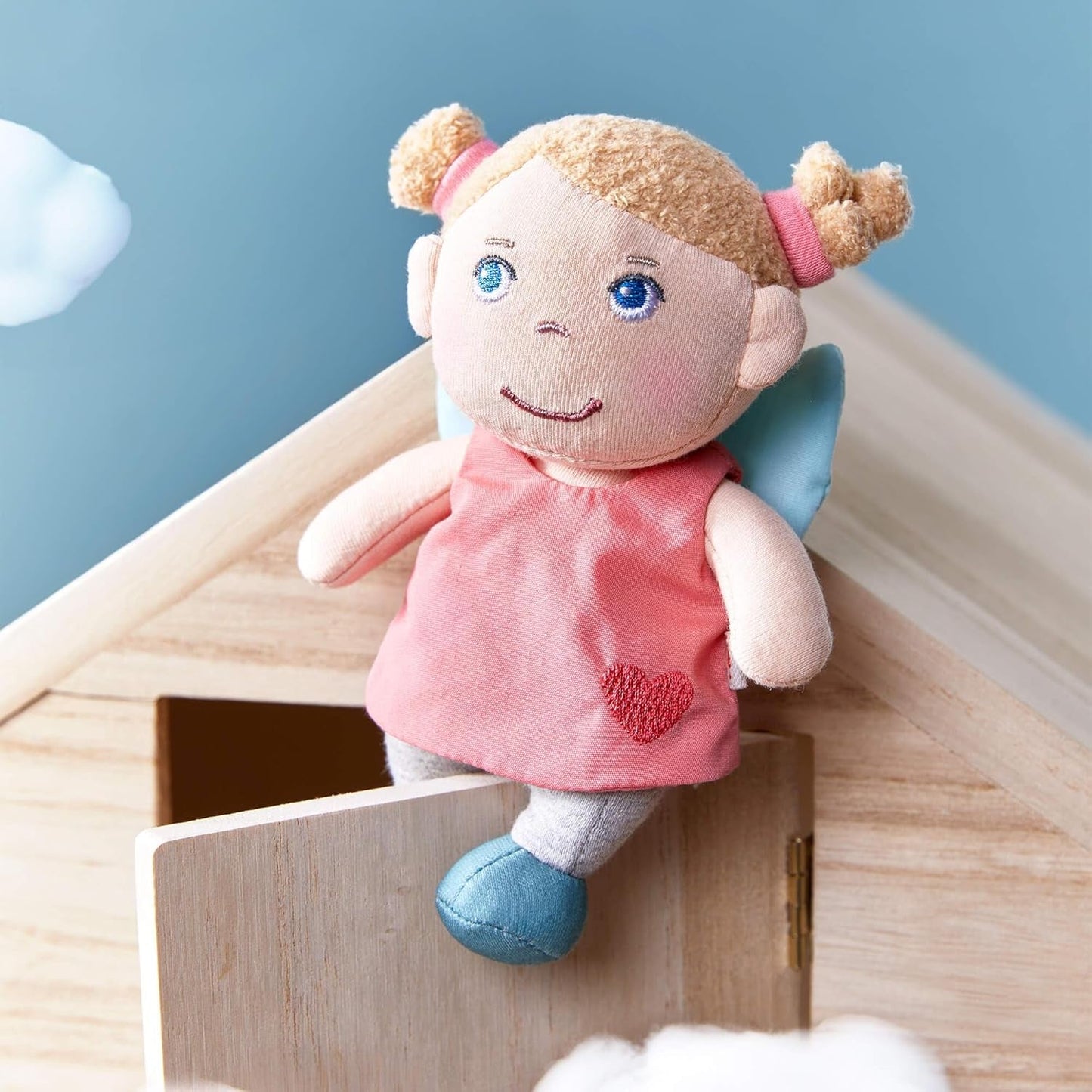 HABA Guardian Angel Lore - Fluffy tekstildukke (15 cm), perfekt velkomstgave til babyer og småbørn - Vaskes ved 30 °C - 2011870001