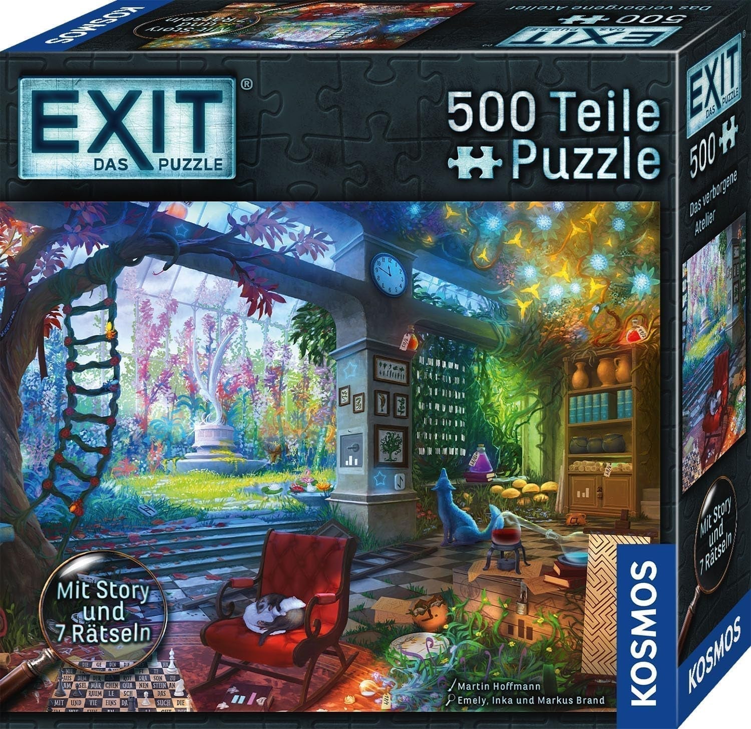 KOSMOS 683979 EXIT® - Puslespil: The Hidden Studio 500 brikker puslespil for voksne og børn 10+ Escape Room Puslespil for begyndere med puslespil Naty Shop Standardtitel