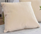 Gardinæske Pude Pyntepude Lxb 45X45 Cm Grøn Jacquard "Greta" Med Sildebensdesign Let vedligeholdt lynlåslukning 320G Blødt fyld - Assorterede farver, 2023510 Rejsepuder Naty Shop Cream