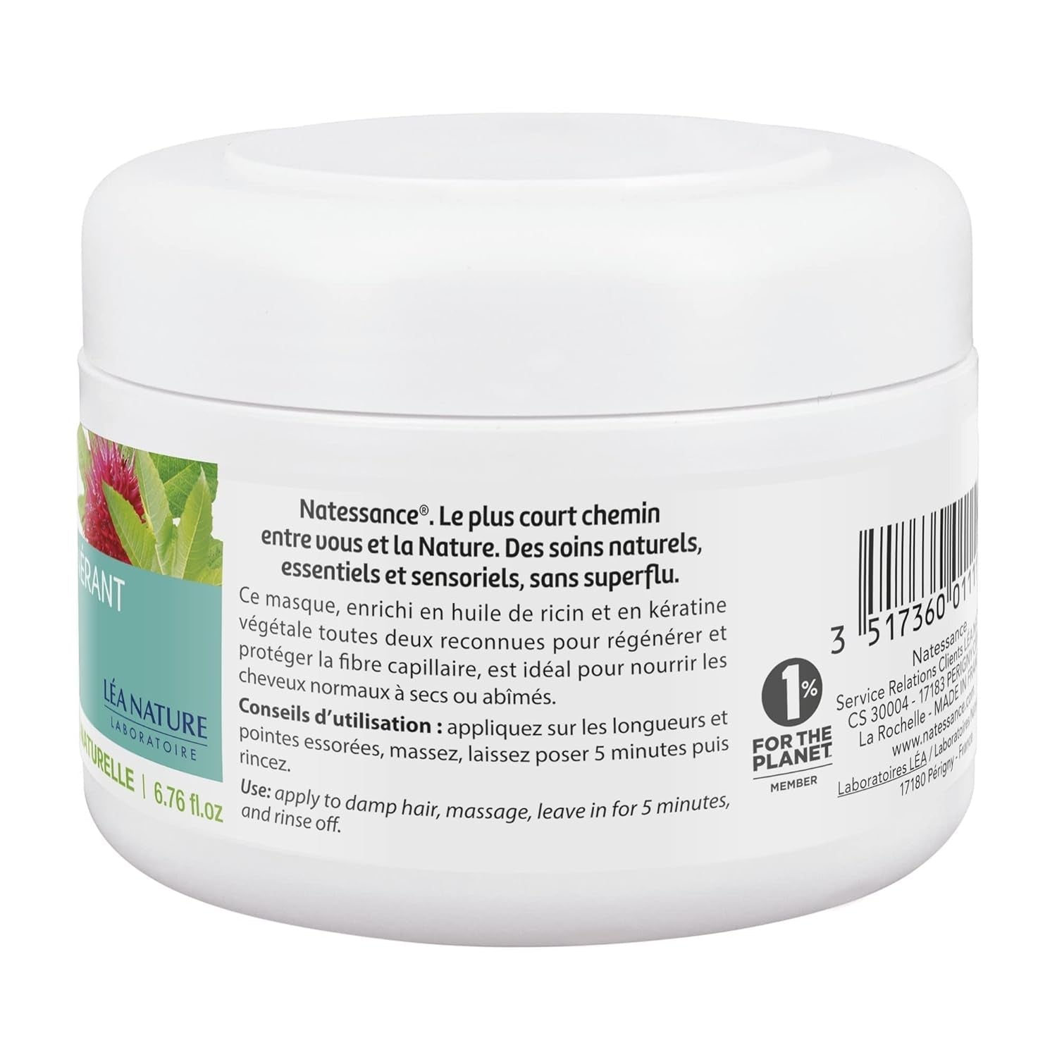 Mask Sublimateur à l'Huile de Ricin et Kératine Végétale 200 ml Hårmaske Naty Shop