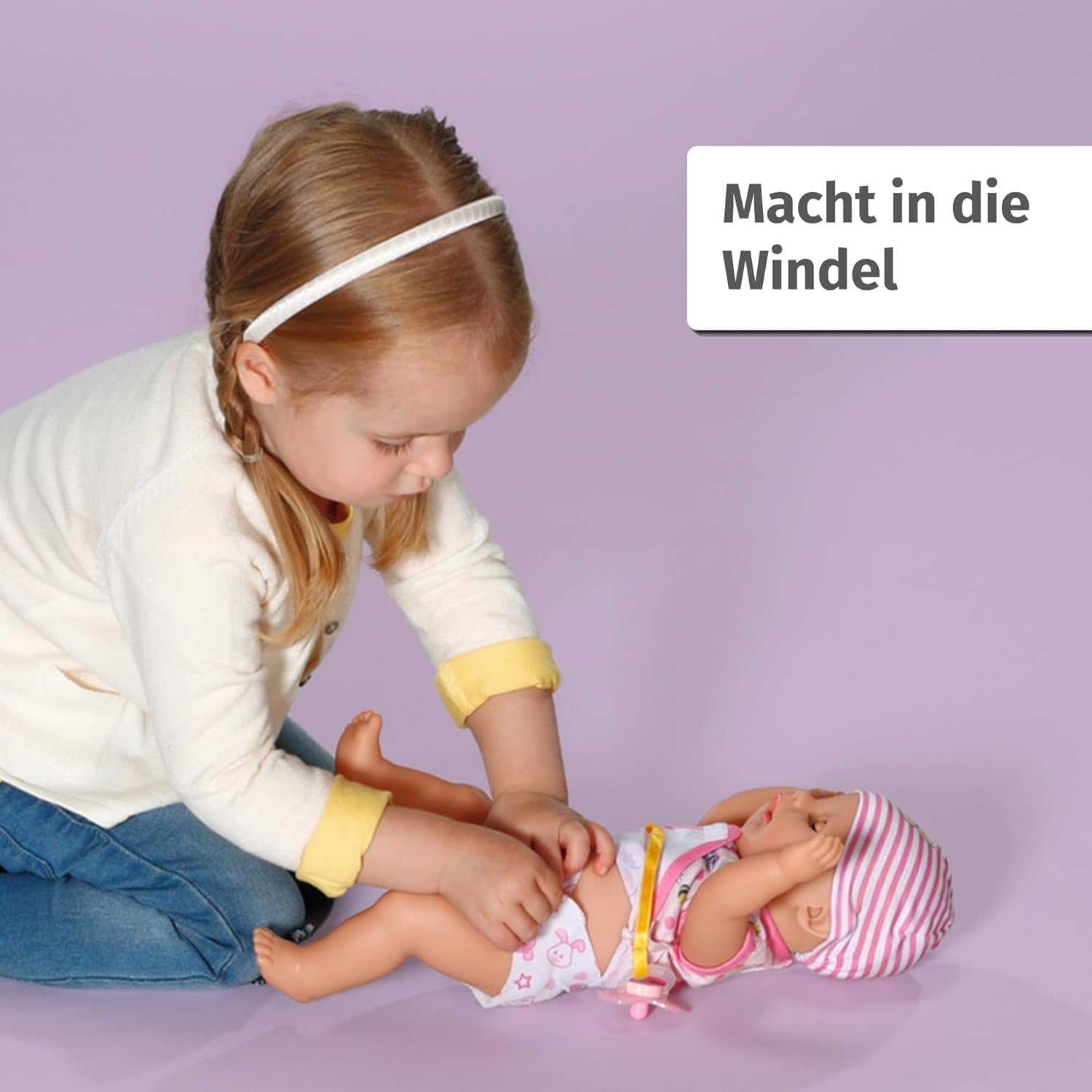 BABY Born Lena (pige) 36 cm, dukke med 7 funktioner til børn fra 1 år, fungerer uden batteri, stor dukke 36 cm, 834596 Zapf Creation, pink Naty Shop dukker