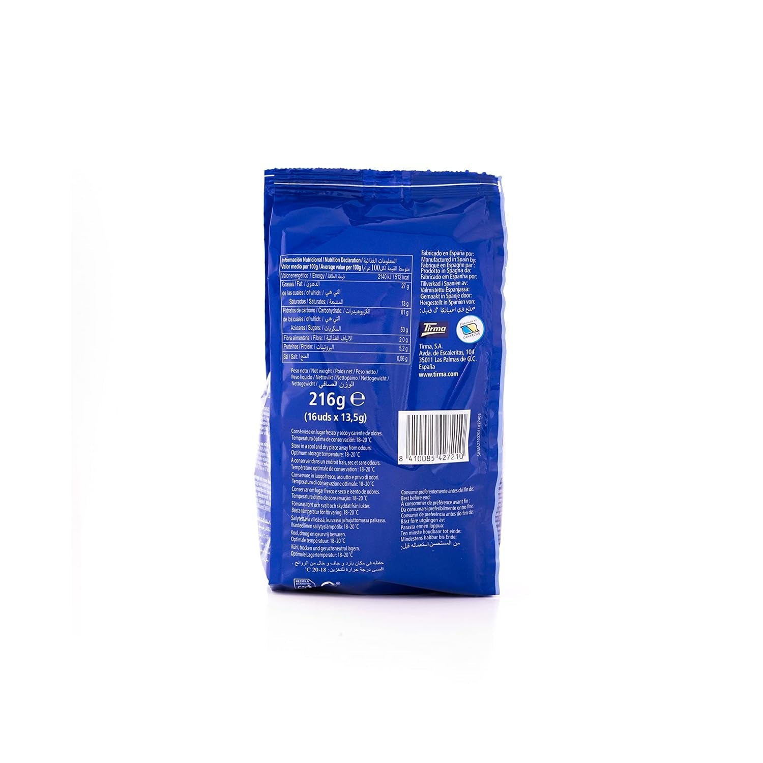 Tirma Mini hvid chokolade wafers | (16 enheder x 13,5 g), 216 g | Delikat cremefyld | Ikke-GMO | Velegnet til vegetarer | Individuelt pakket | Pakket snack