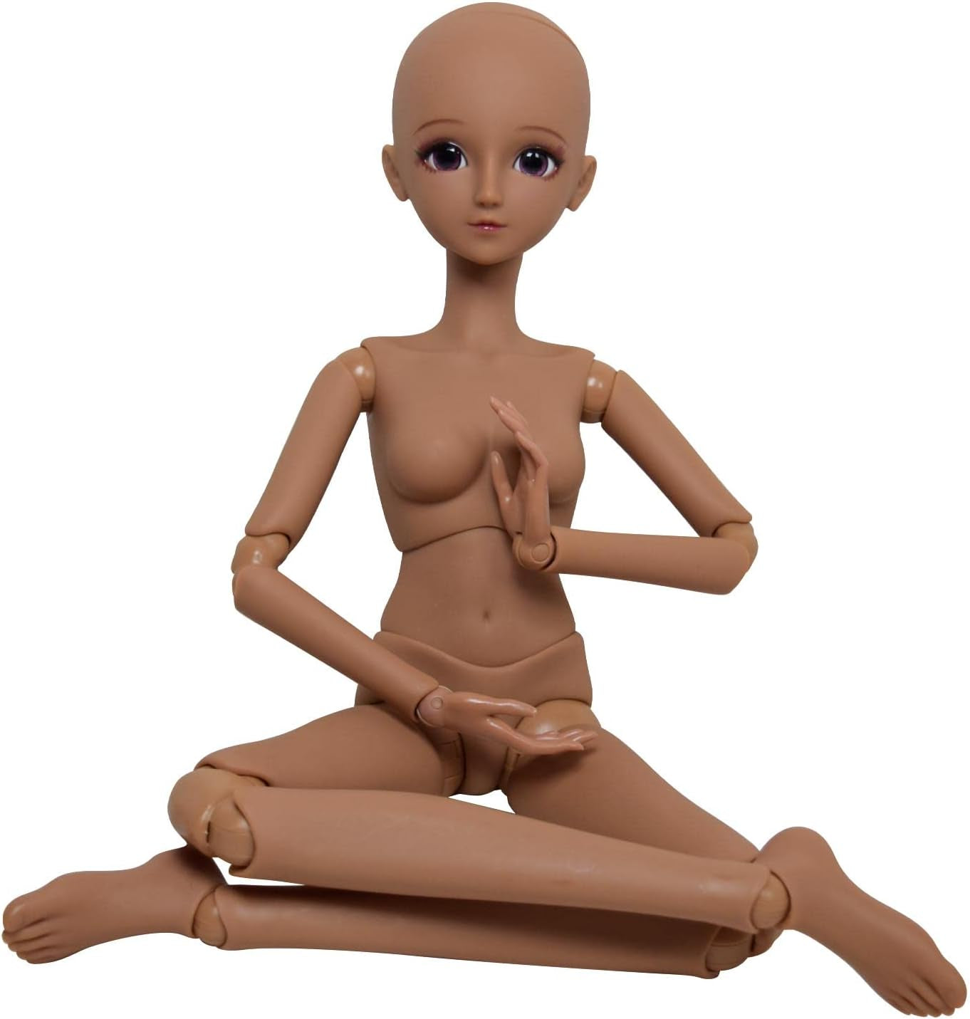1/3 BJD dukke sort brun hud dukke krop 60 cm 24 tommer kugleled SD dukker Bevægelige led PVC DIY (Alexia)