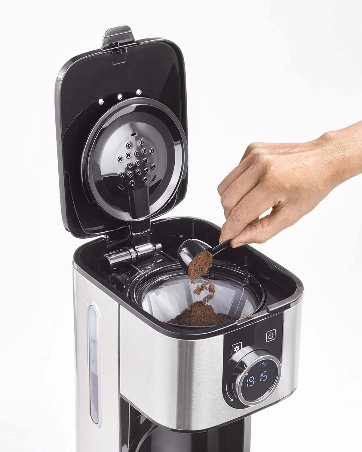 CASO Selection C 10 Thermo Design kaffemaskine – Rustfrit stålhus, 1,2 l isotermisk karaffel (10 kopper), berøringsknapper og timer, Aroma PLUS funktion, permanent filter, anti-dryp filter
