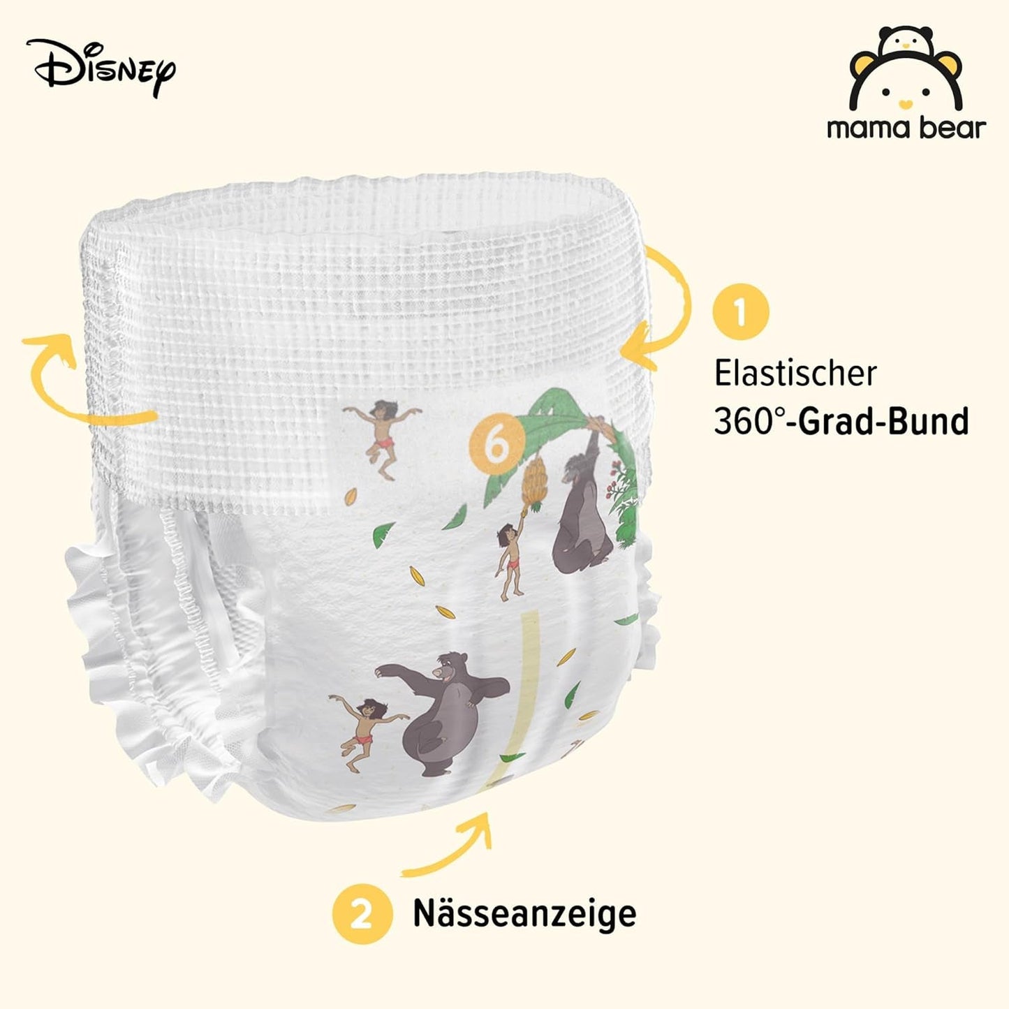 Amazon-mærke: Mama Bear Disney størrelse 6 (15+ kg) - månedlig pakke, hvid, 120 stykker (2 pakker af 60)
