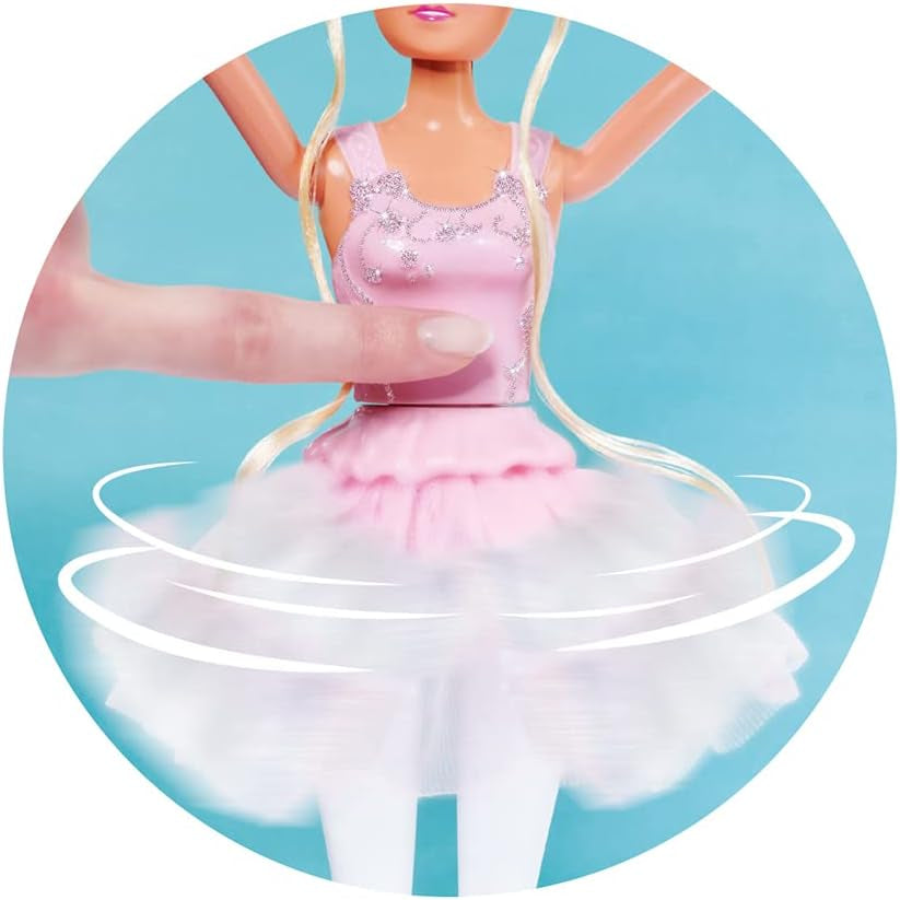 Simba 105733603 - Steffi Love Dancing Ballerina, Steffi som ballerinadukke med dyreven og roterende nederdel, legedukke 29 cm, fra 3 år