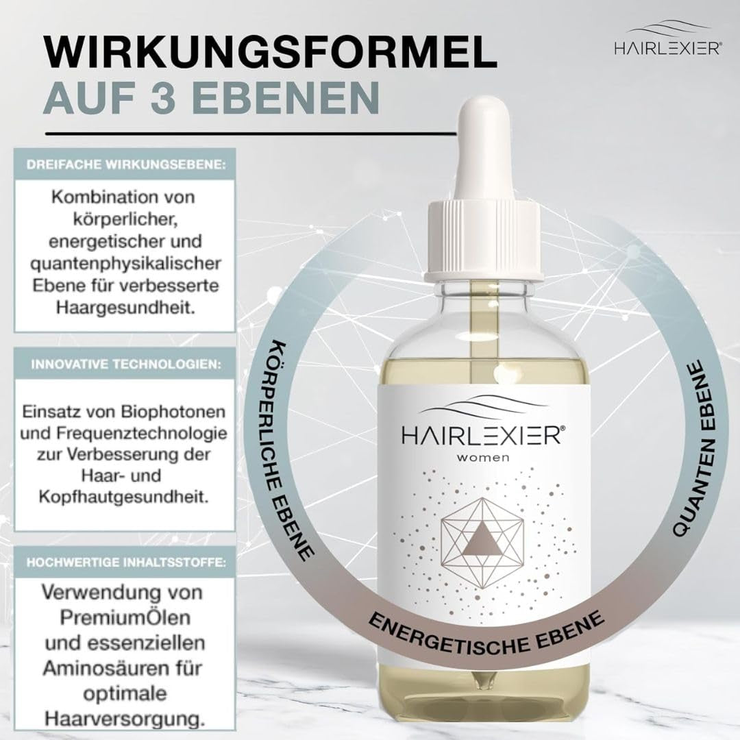 Hairlexier-hårvækstmiddel til kvinder - rosmarin-hårolie, ricinusolie-hårolie, lavendelolie, naturligt hårserum mod diffust hårtab, understøtter hårvækst, vegansk og økologisk + arbejdsbog Hårpleje Naty Shop
