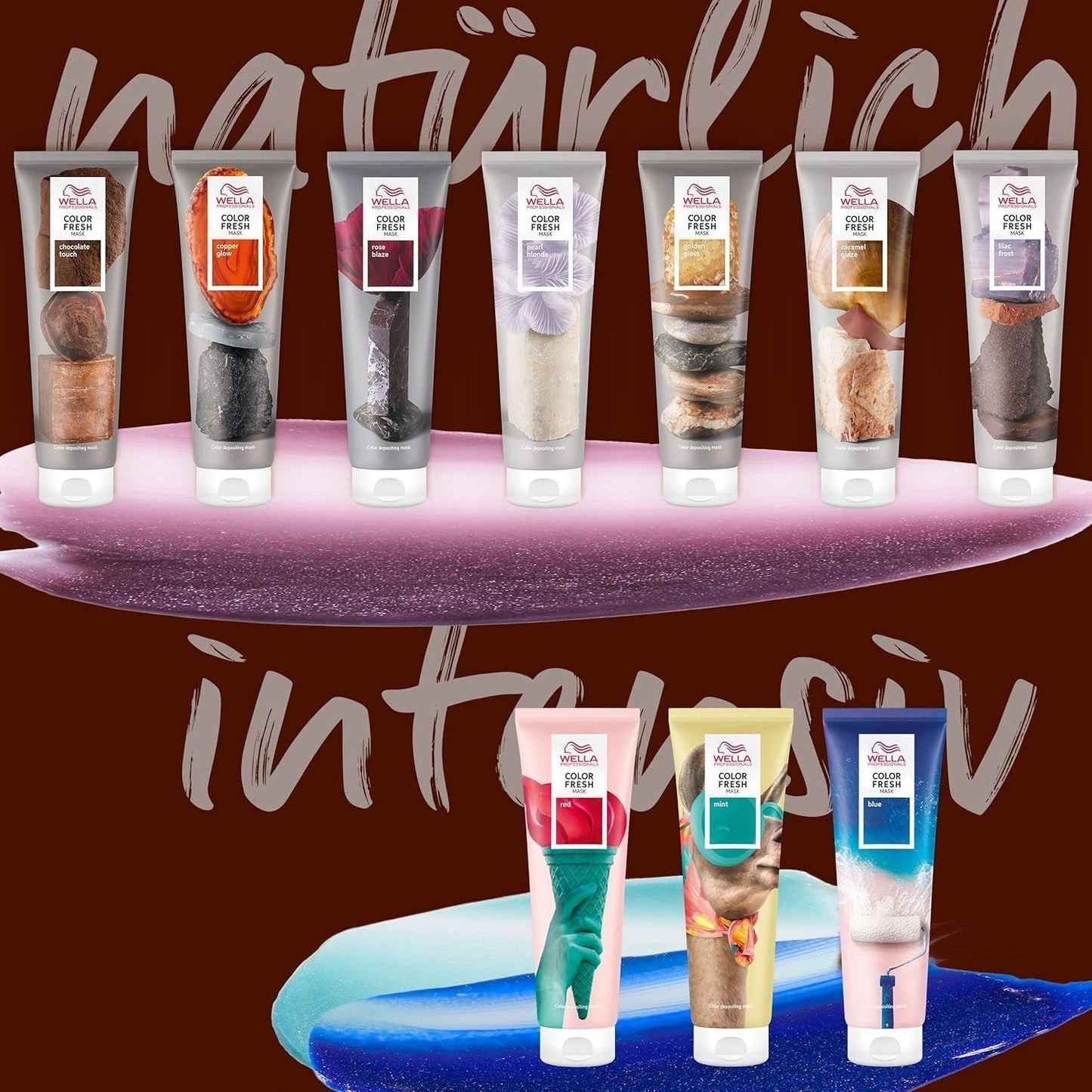 Wella Professionals Color Fresh Mask Cool Espresso - behandling for at genoplive og ændre hårfarve - nærende nuance med avocadoolie - til sort og sort hår - 150 ml Naty Shop Hair Mask