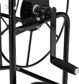 Relaxdays slangevogn, mobil slangetromle, 1/2" og 3/4" tilslutning, slange op til 80 m, 2 hjul, metal, sort