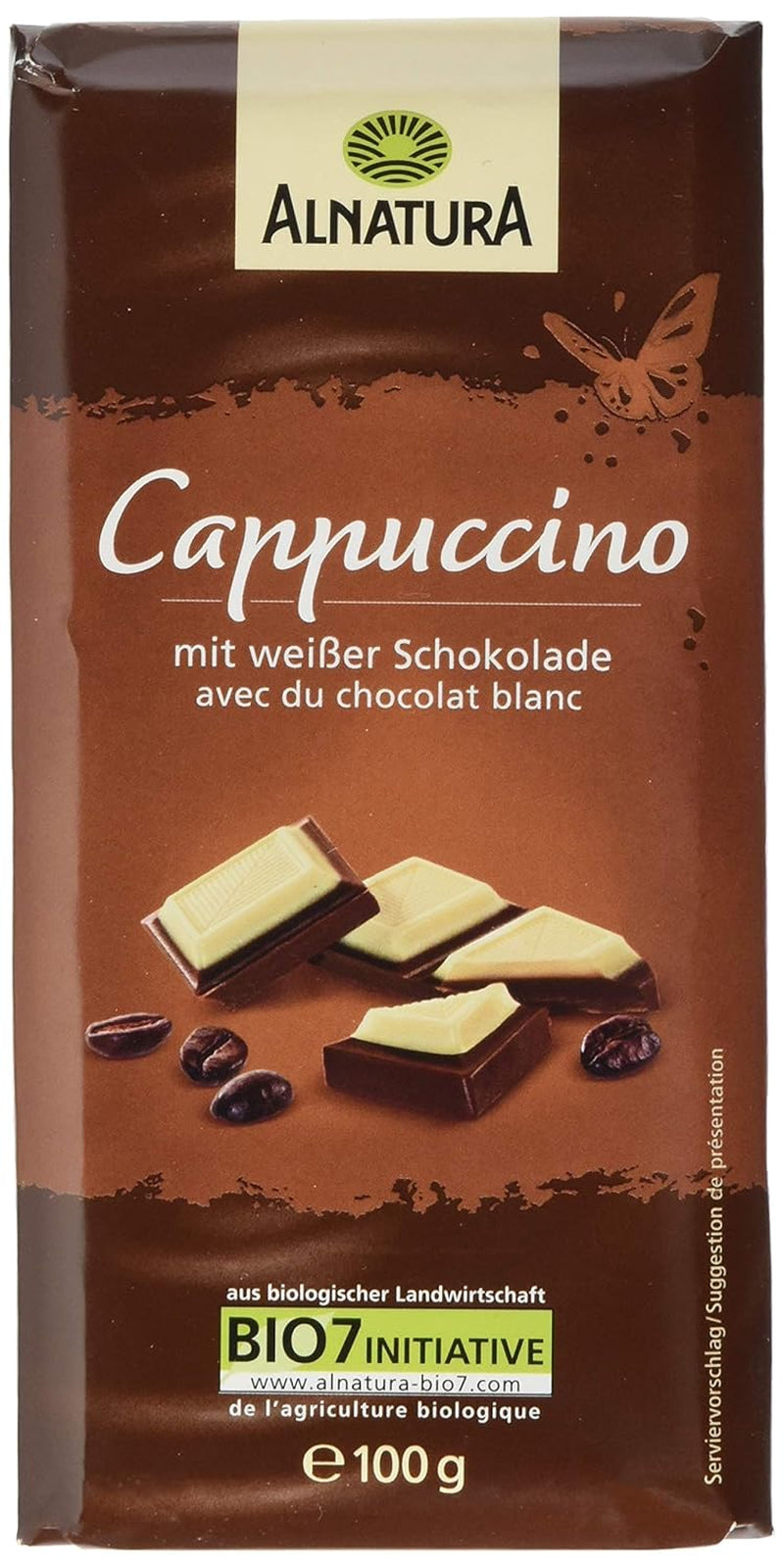 Økologisk chokolade fyldt med cappuccino, 100g