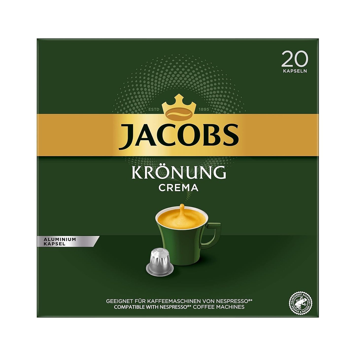 Kaffeekapsel Lungo Classico, Intensitet 6 af 12, 10 x 20 Getränke & Kaffeekapseln Krönung Crema, 200 Nespresso-kompatibel Kapsel, 10er Pack, 10 x 20 Getränke, 1040 g