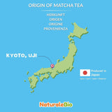 Naturalebio Ceremonial Grade Matcha Tea Powder Original grøn te fra Japan. Ceremoniel klasse Matcha grøn te-pulver lavet i Uji, Kyoto. Ideel til at drikke, lave mad og latte. Æske á 30 g.