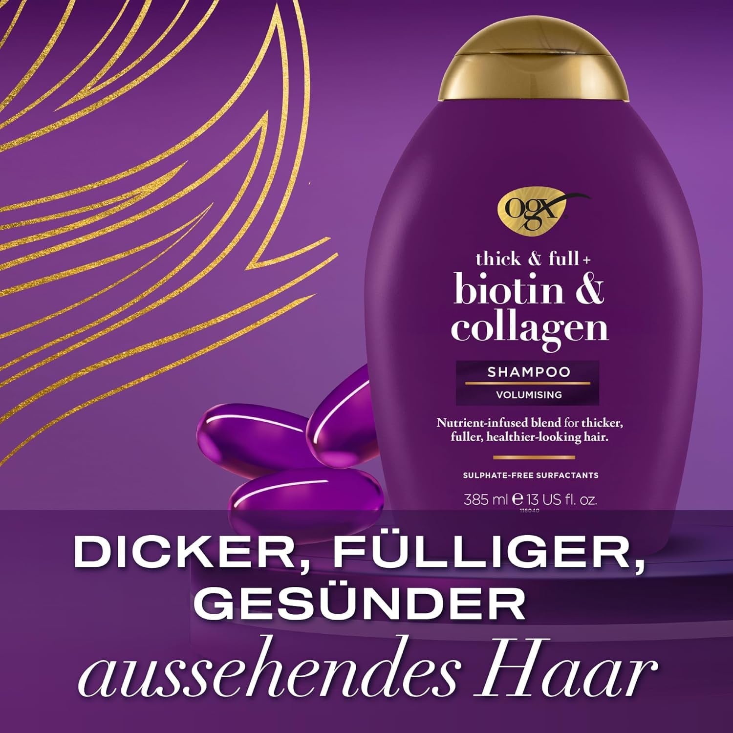 OGX Biotin & Collagen Shampoo (385 Ml), Hårstyrkende shampoo til fint og tyndt hår OGX Shower and bath