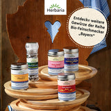 Herbaria Obazd er! bio 90g M-Dose – Bio-Gewürzmischung bayerischen Biergartenklassiker Obazda – for Brotaufstriche, Käsegerichte, Käsefondue – Raclette Gewürz - i nachhaltiger Aromaschutz-Dose