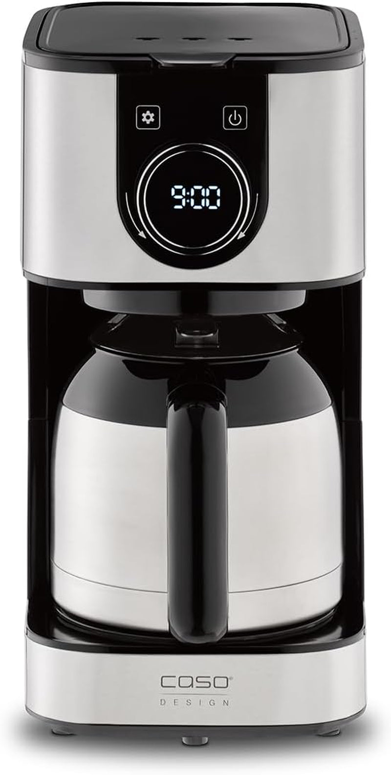 CASO Selection C 10 Thermo Design kaffemaskine – Rustfrit stålhus, 1,2 l isotermisk karaffel (10 kopper), berøringsknapper og timer, Aroma PLUS funktion, permanent filter, anti-dryp filter