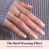 240 stk. Gradient Square Nails Set, Nude White Gradient Kunstige negle til Oil Pen Lim, Medium Ombre naturlige falske negle til kvinder DIY (Nude Square)