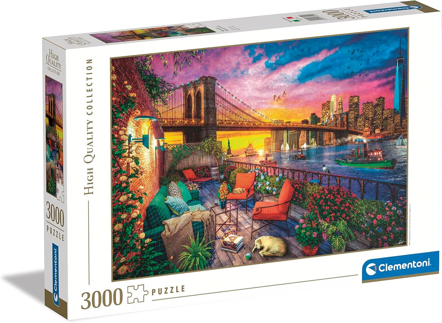 Clementoni - 33552 Collection - Manhattan Balcony Sunset 3000 brikker puslespil til voksne og børn 10 år gammelt færdighedsspil for hele familien Puslespil Naty Shop Standardtitel