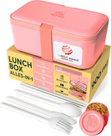 Umami madkasse til voksne, stabelbar Bento-kasse med 4 bestik og rum, madpakke til voksne, to-go-salatbeholder, Picnic-/kontormadkasse, koksgrå, 1500 ml Naty Shop Madopbevaringsbokse Coral Pink - 900 ml M - 900/1000 ml