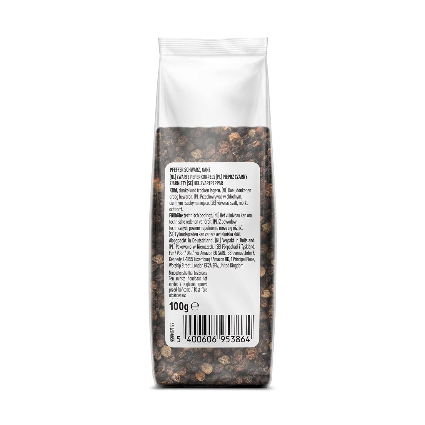 af Amazon Schwarzer Pfeffer ganz, 100g
