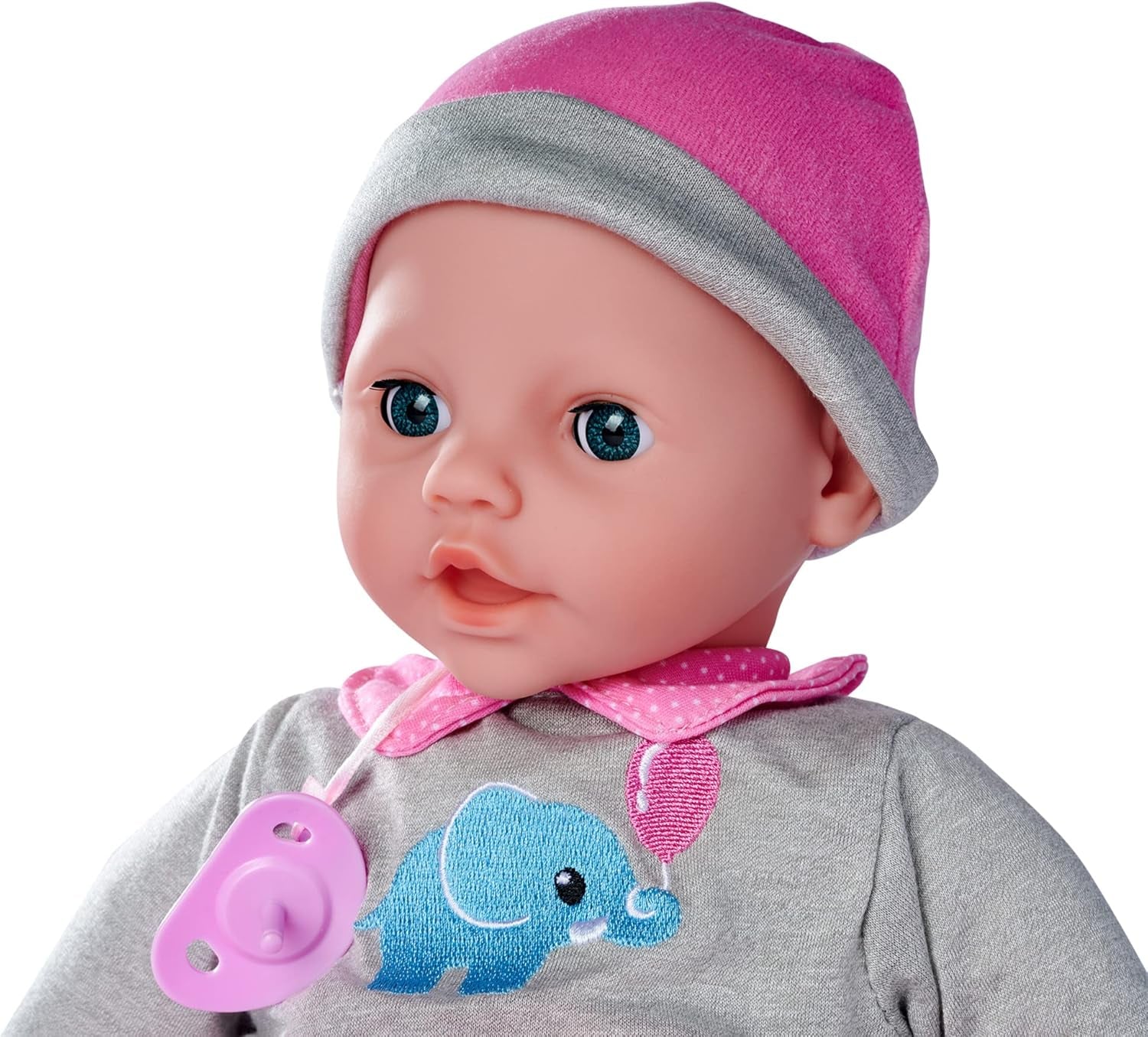 Simba 105140066 - Laura Interaktiv, blød dukke med søvnige øjne, pludrer ved bevægelse, drikker fra flaske og sover, 40 cm, dukke fra 2 år Naty Shop Dolls