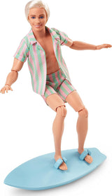 Barbie the Movie - Dukkefilmfans, Ken Doll, samlerdukke med surfbræt og sneakers, bevægelig krop, platinblondt hår, egnet som gave til 3-årige børn, HPJ97 Naty Shop-dukker