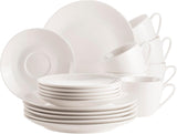 MÄSER 934105 Belmira-serien, klassisk kaffesæt til 6, 18-delt kaffesæt, Tidløst, Elegant, Delikat, Porcelæn, Hvid