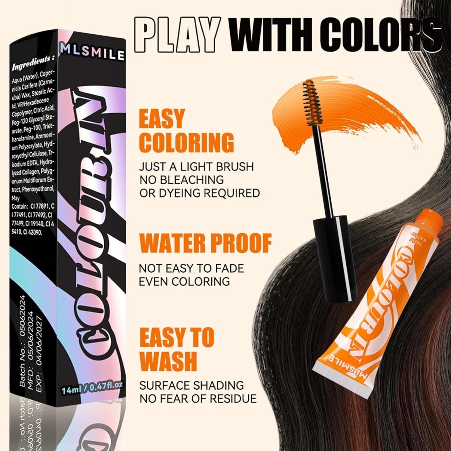Grøn midlertidig hårfarve - 14 ml Hårkridt Hårfarve, vaskbar grøn hårfarvepind, Instant Color Hårkridt, Carnival Chalk Hårfarve til jul Halloween, Carnival, Cosplay Hair Dye Naty Shop
