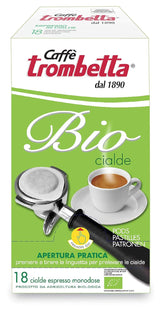 Caffè Trombetta ESE Kaffeepads, Italien Kaffee, Richhaltiges Aroma og samtiger Gesmack Biologisch - 1 Packungen zu je 18 Kaffeepads