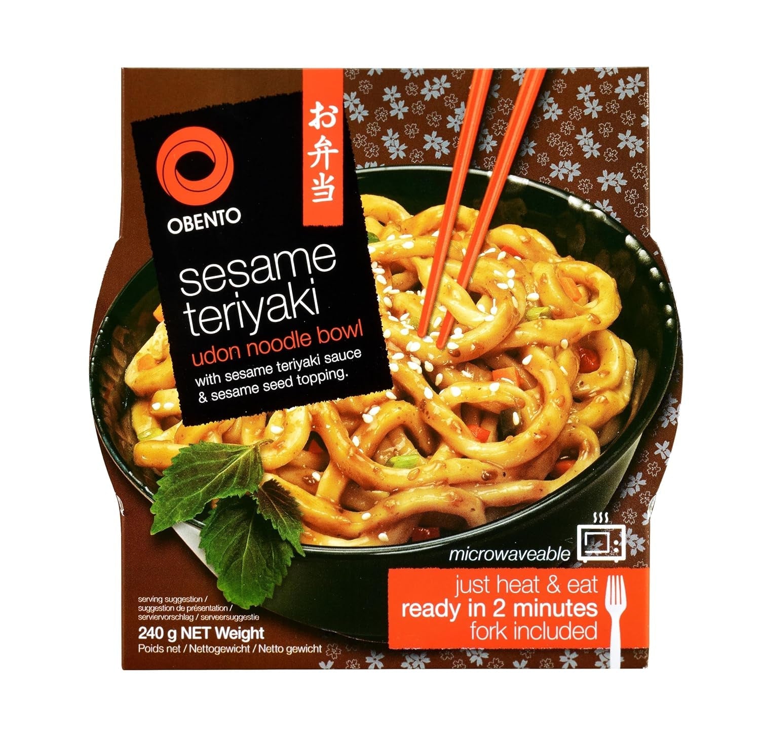 Sesam Teriyaki Udon skål, mikroovn færdigretter, 240 g