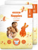 Amazon Ultra Dry Bleer, størrelse 1 (2-5 kg) - Månedlig æske, hvid, 96 antal (2 pakker af 48) (tidligere Mama Bear Brand, identisk produkt)