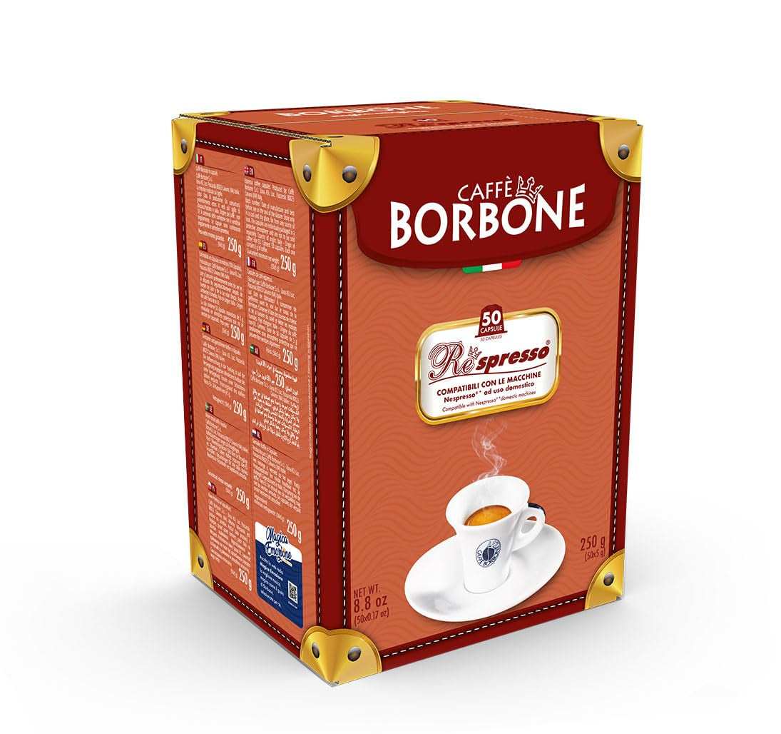 Caffè Borbone Respresso, Light Coffee Mixture, 50% Weniger Kaffein as die Blue Mischung - 50 Kapseln - Kompatibel med Nespresso®* Haushalts-Espressomaschinen