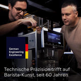 Siemens EQ900 automatisk espressomaskine, stor TFT-farveskærm, 2 bønnebeholdere, 36 varme og kolde drikke, kold kaffe, super støjsvag, to kopsfunktion, appkontrol, rustfrit stål, TQ907D03