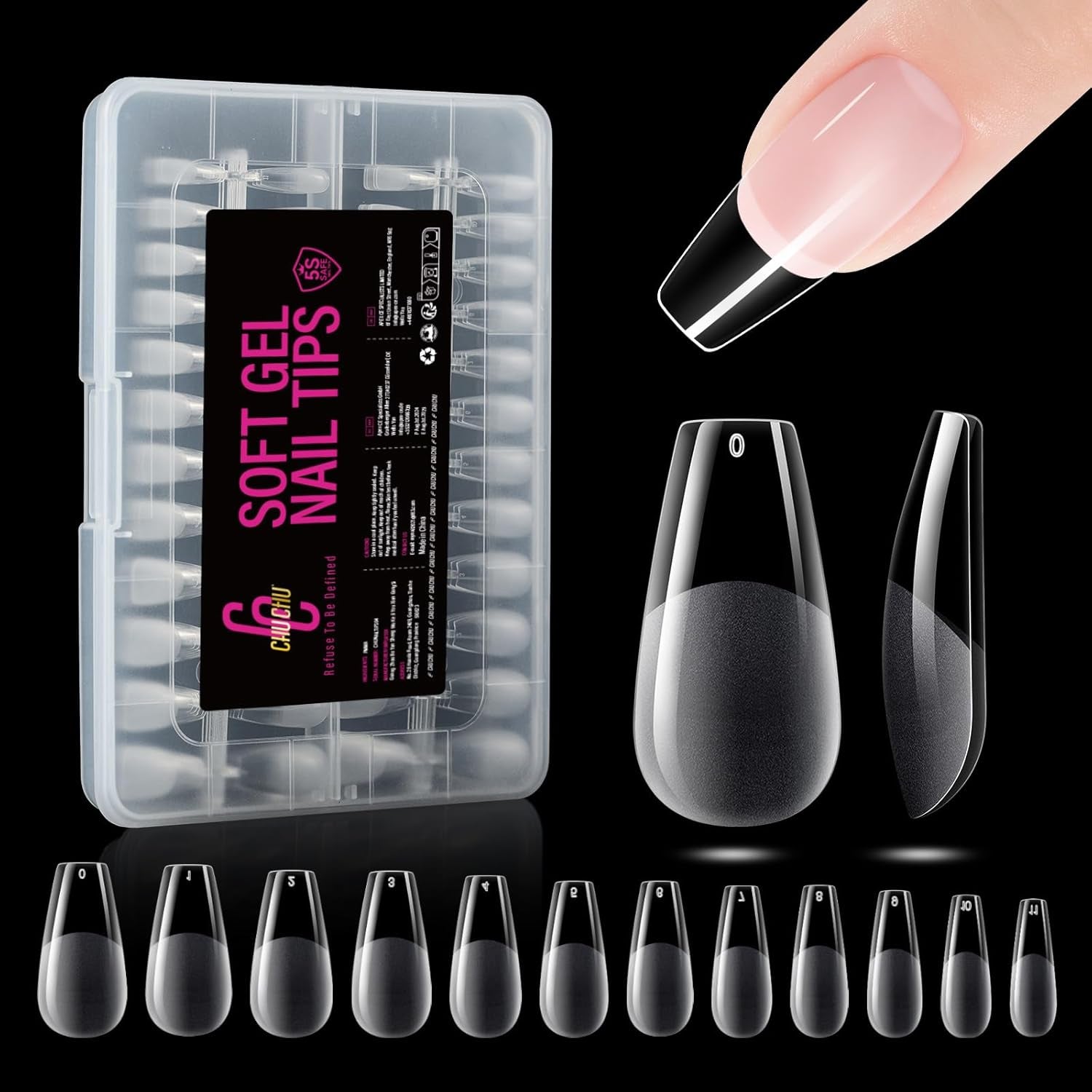 504 stk Ballerina Medium Gel Negletyper: Gel Neglespidser PMMA Falske Negle Negle Extensions Kunstige negle 12 str.