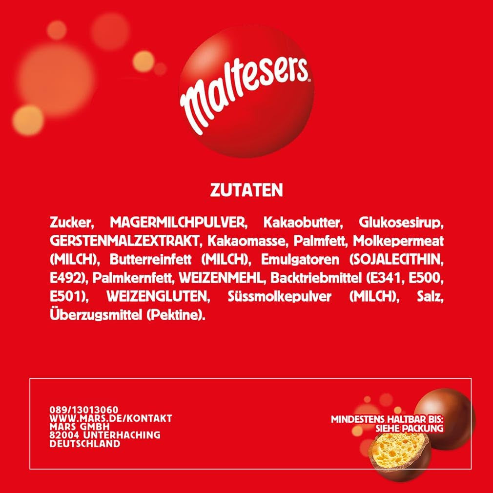 Maltesere, chokoladekugler med et sprødt og let center, luftig, chokolade snack, 1 pakke (1 x 300g)