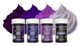 Sugarflair Pasta Madfarve Lilla Sæt med 4 Pasta Madfarve Fondant Marcipan Sukkerpasta Smørcreme og mere: Lilla, Lavendel, Drue Lilla, Deep Purple - Sæt med 4