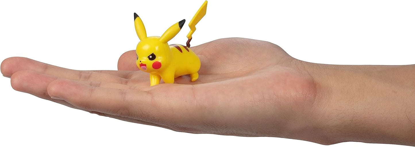 Pokémon Battle klar! Figursæt med 6 dele - 11,4 Cm Ash & Launching Pikachu, 5,1 Cm Charmander, Rowlet, Piplup, Zorua - Officielt licenseret - Påskegave til børn, drenge, piger Actionfigurer Naty Shop