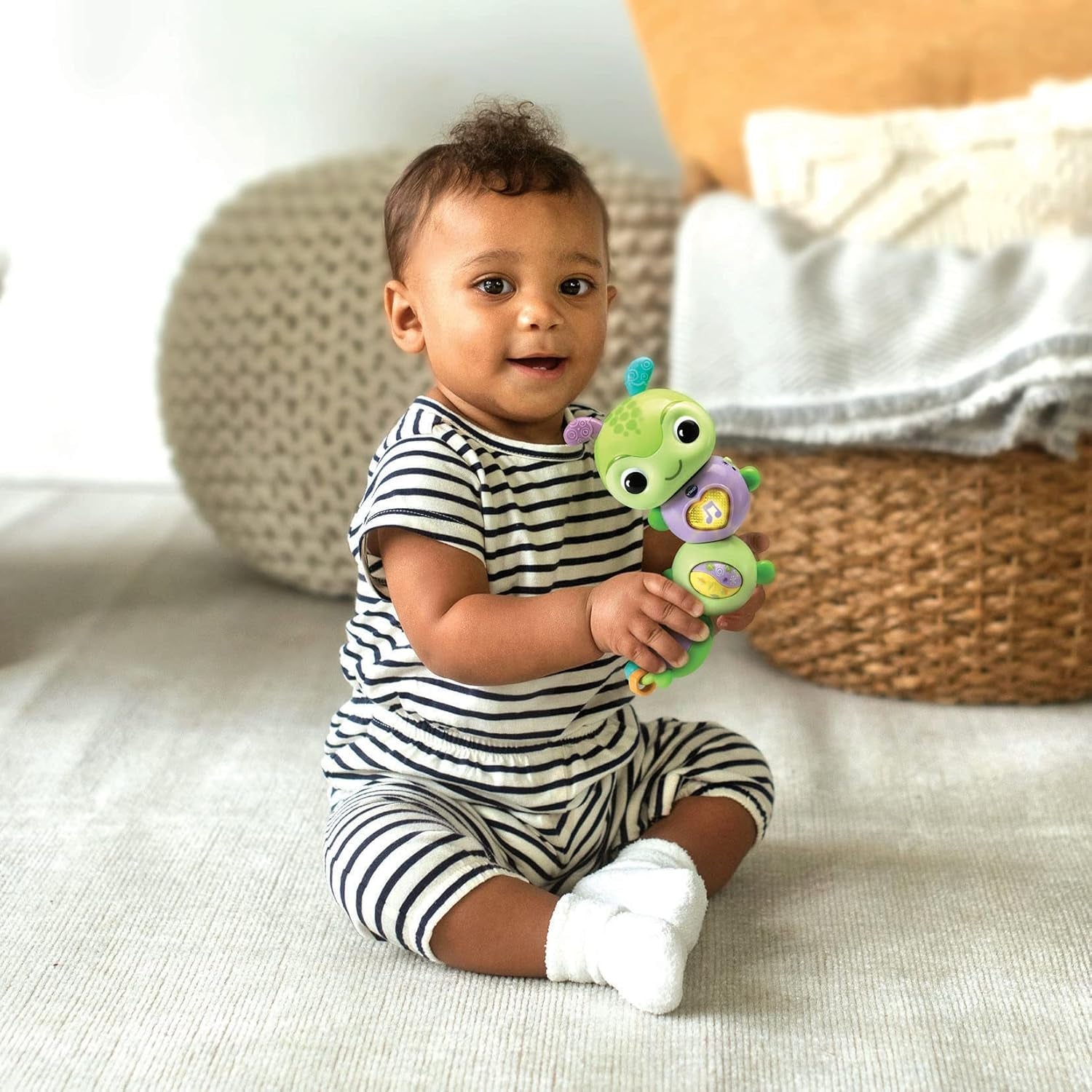 VTech Baby Spinning Fun Caterpillar - Taler og synger Interaktivt klokke- og motorisk legetøj - I 6-24 måneder Babylegetøj Naty Shop