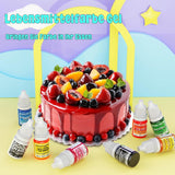 Gel madfarve - 8 livlige farver kagedekoration madfarve Højkoncentreret madfarve til fondant, smørcreme, kager, makroner, donuts - 6 ml